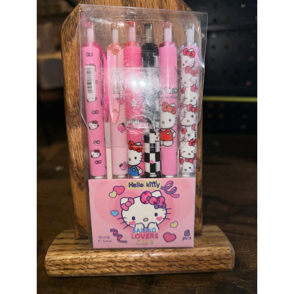 #HK-819 Sanrio Hello Kitty Pens Black Gel Pen 0.5mm 6 pack P905